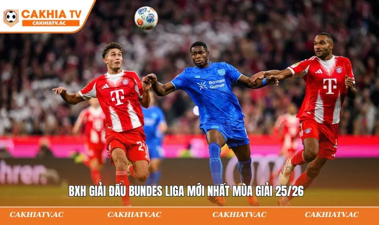 BXH giải đấu Bundes Liga mới nhất mùa giải 25/26