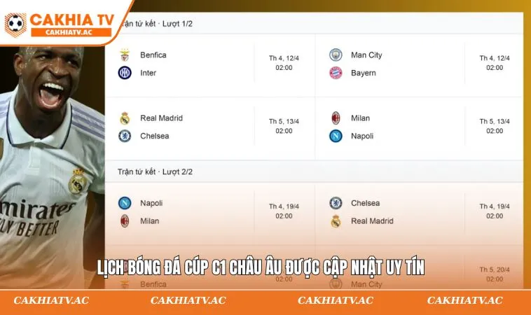 Lịch Thi Đấu - Tổng Hợp Thời Gian Của Các Trận Đấu Hot 3 Lịch bóng đá Cúp C1 Châu Âu được cập nhật uy tín